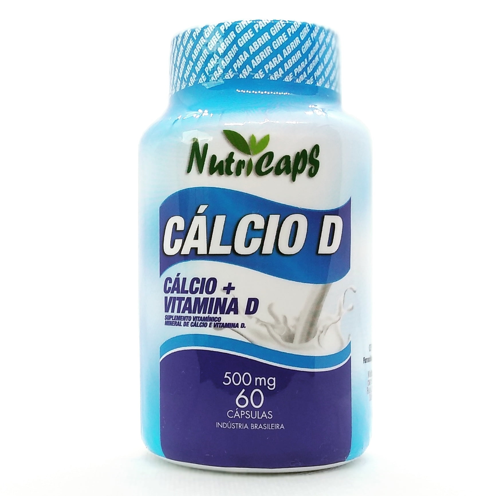 Suplemento de Cálcio com Vitamina D 500mg - 60 cápsulas - Cálcio D